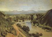 Jean Baptiste Camille  Corot The Bridge at Narni A study (mk05) oil painting on canvas